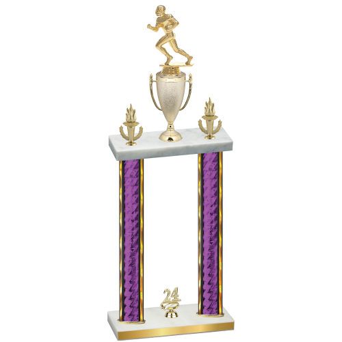 Double Purple Glacier Year Football Trophy