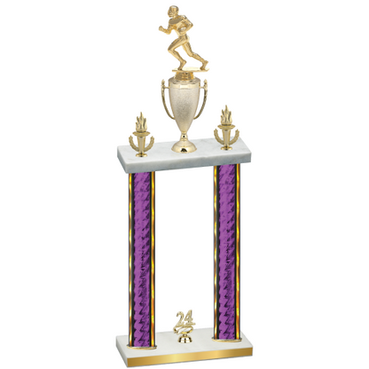 Double Purple Glacier Year Football Trophy