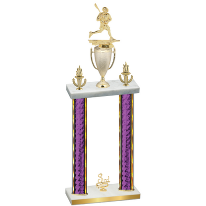 Double Purple Glacier Third Place Lacrosse Trophy