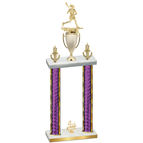Double Purple Glacier Fourth Place Lacrosse Trophy