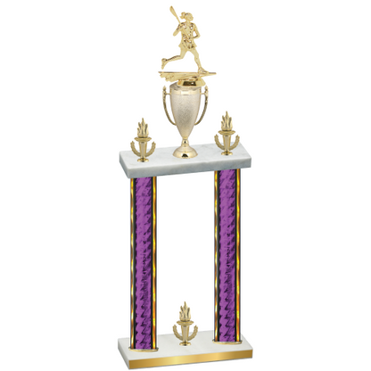 Double Purple Glacier Victory Lacrosse Trophy