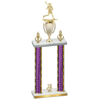 Double Purple Glacier Year Lacrosse Trophy