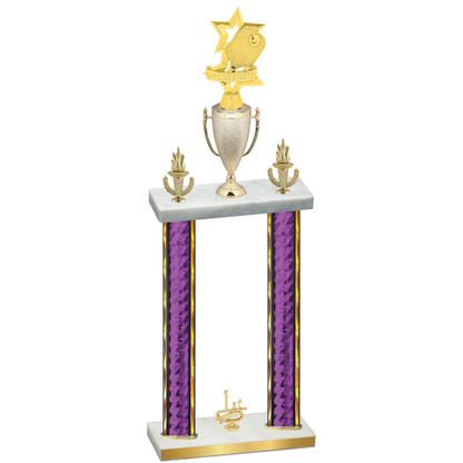 Double Purple Glacier First Place Pickleball Trophy