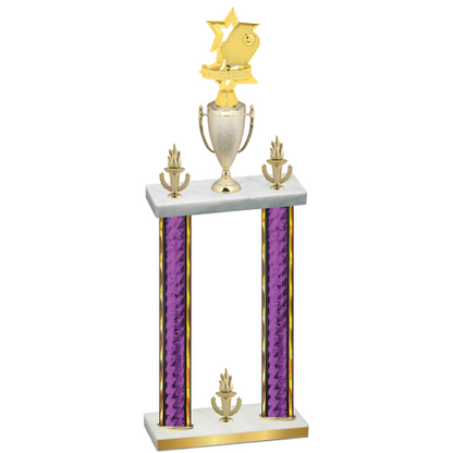 Double Purple Glacier Victory Pickleball Trophy