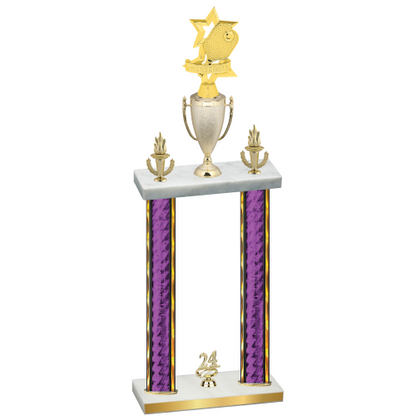 Double Purple Glacier Year Pickleball Trophy