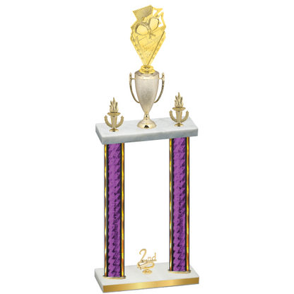 Double Purple Glacier Second Place Pickleball Trophy