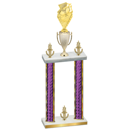 Double Purple Glacier Victory Pickleball Trophy