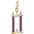 Double Purple Glacier Victory Flag Football Trophy
