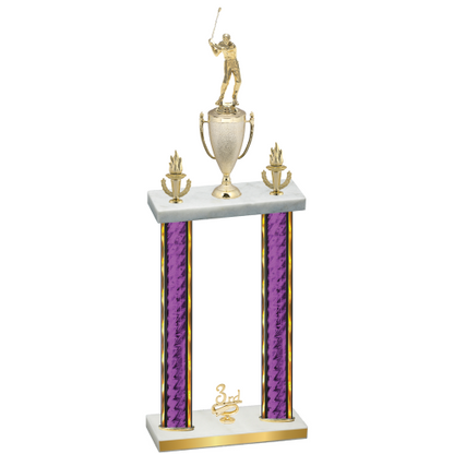 Double Purple Glacier Third Place Golf Trophy