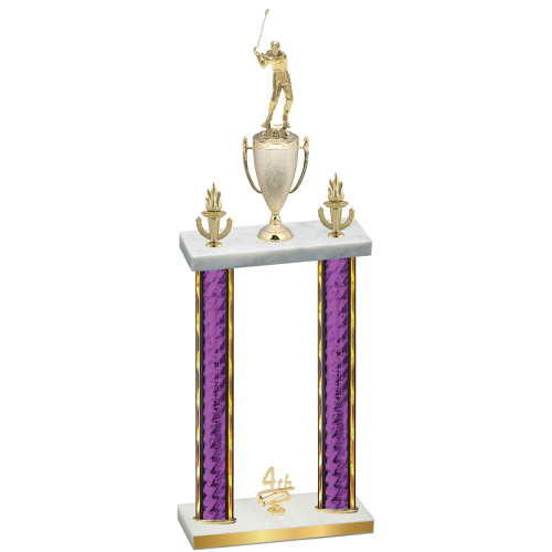 Double Purple Glacier Fourth Place Golf Trophy