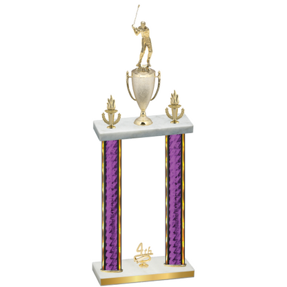 Double Purple Glacier Fourth Place Golf Trophy