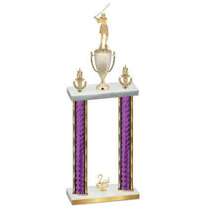 Double Purple Glacier Second Place Golf Trophy