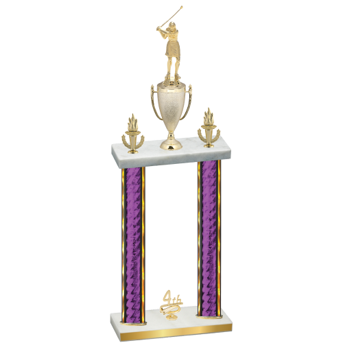 Double Purple Glacier Fourth Place Golf Trophy