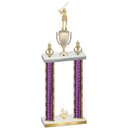 Double Purple Glacier Fourth Place Golf Trophy