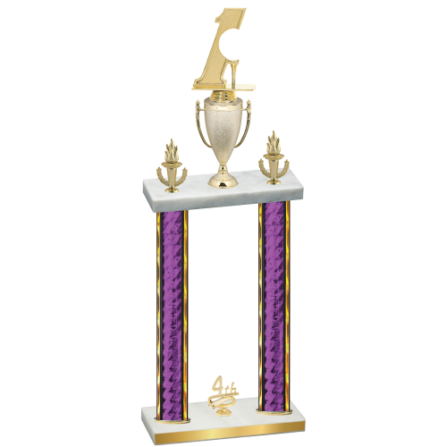 Double Purple Glacier Fourth Place Golf Trophy