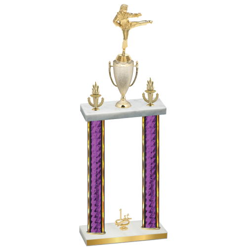 Double Purple Glacier First Place Karate Trophy
