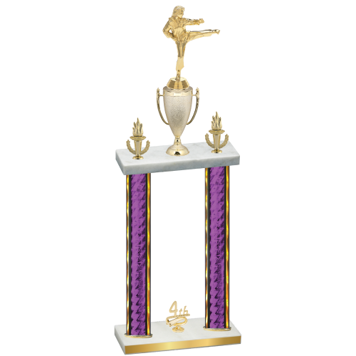 Double Purple Glacier Fourth Place Karate Trophy