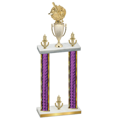 Double Purple Glacier Victory Baseball Trophy