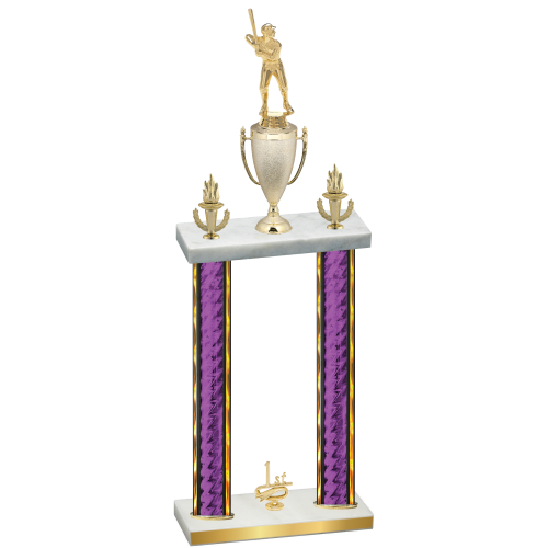 Double Purple Glacier First Place Baseball Trophy