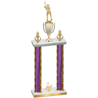 Double Purple Glacier Second Place Baseball Trophy