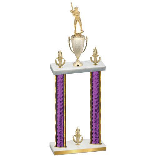 Double Purple Glacier Victory Baseball Trophy