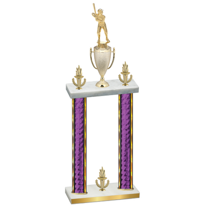 Double Purple Glacier Victory Baseball Trophy