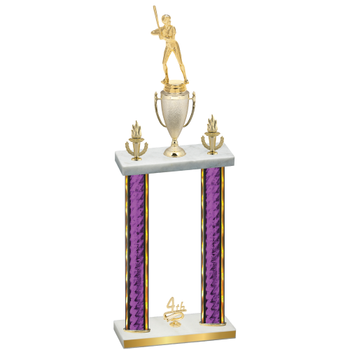 Double Purple Glacier Fourth Place Softball Trophy