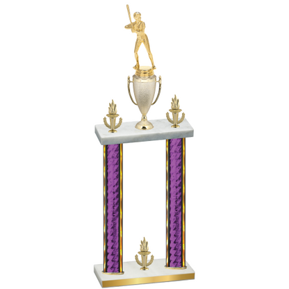 Double Purple Glacier Victory Softball Trophy