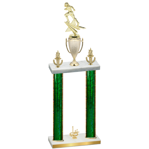 Double Green Glacier First Place Football Trophy