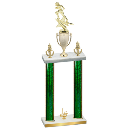 Double Green Glacier First Place Football Trophy