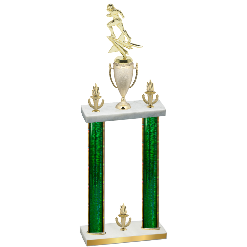 Double Green Glacier Victory Football Trophy