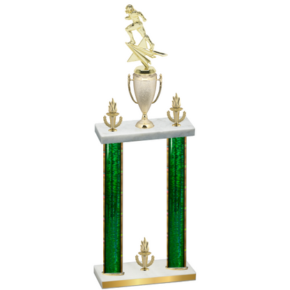 Double Green Glacier Victory Football Trophy