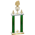 Double Green Glacier First Place Soccer Trophy