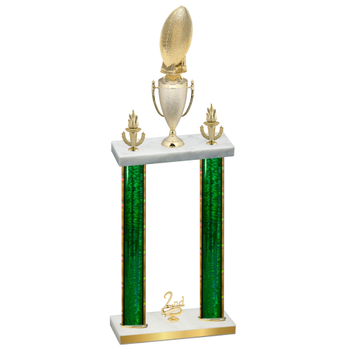 Double Green Glacier Second Place Football Trophy