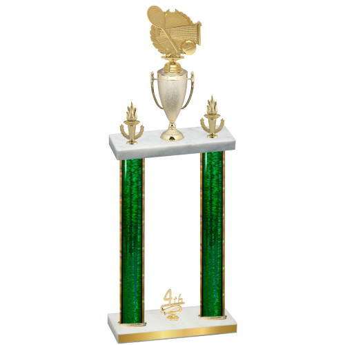 Double Green Glacier Fourth Place Tennis Trophy