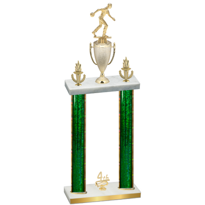 Double Green Glacier Fourth Place Bowling Trophy