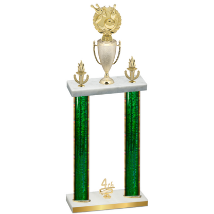 Double Green Glacier Fourth Place Bowling Trophy