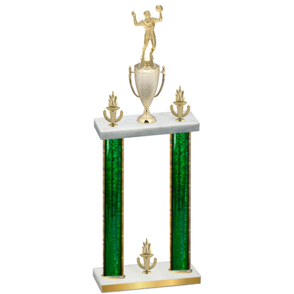 Double Green Glacier Victory Volleyball Trophy