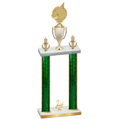 Double Green Glacier Second Place Volleyball Trophy