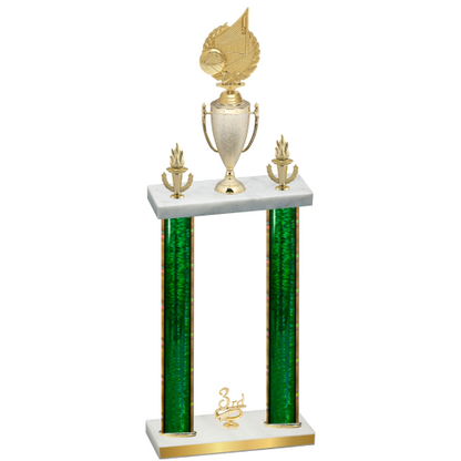 Double Green Glacier Third Place Volleyball Trophy