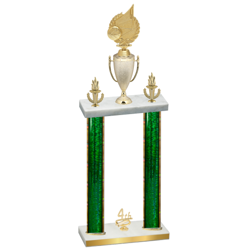 Double Green Glacier Fourth Place Volleyball Trophy
