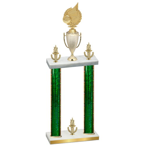 Double Green Glacier Victory Volleyball Trophy