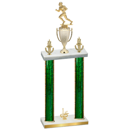 Double Green Glacier First Place Football Trophy