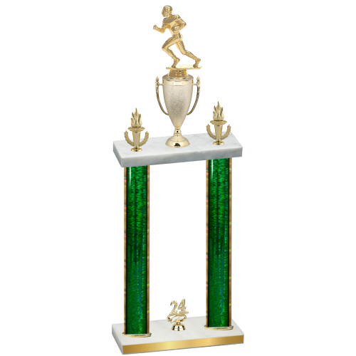 Double Green Glacier Year Football Trophy
