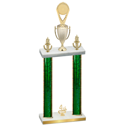 Double Green Glacier Fourth Place Insert Trophy