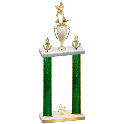 Double Green Glacier Fourth Place Hockey Trophy
