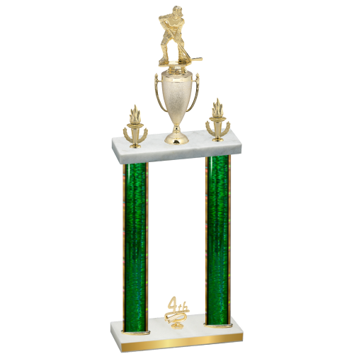 Double Green Glacier Fourth Place Hockey Trophy