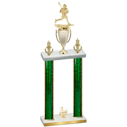 Double Green Glacier Third Place Lacrosse Trophy