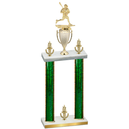 Double Green Glacier Victory Lacrosse Trophy