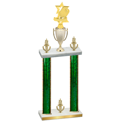 Double Green Glacier Victory Pickleball Trophy